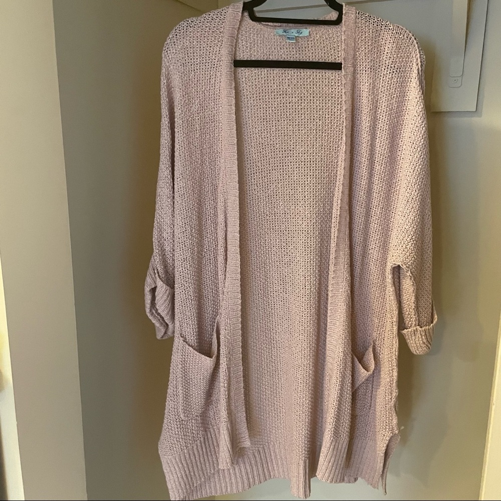 She + Sky Pink Cardigan